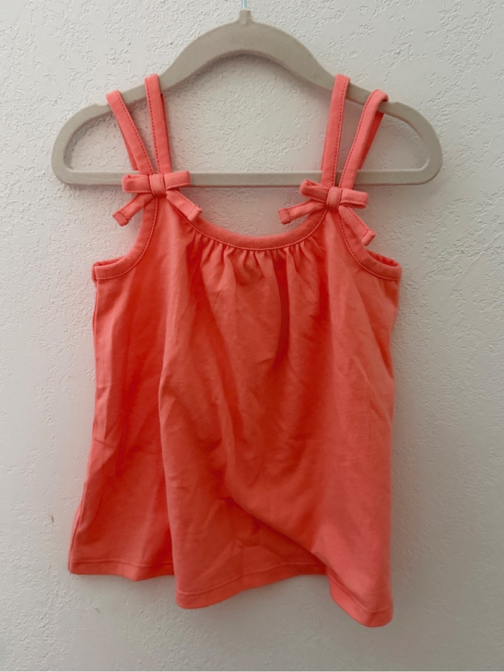 Janie and Jack Peach Double-Strap Bow Tank